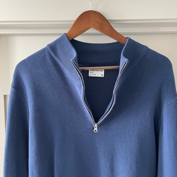 Dark blue knit quarter zip - Picture 3 of 4